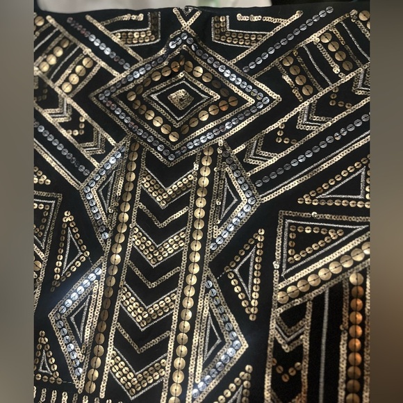 Express Art Deco 20s Style Black, Silver Gold Sequin Mini Skirt Sz S Women - Picture 5 of 9